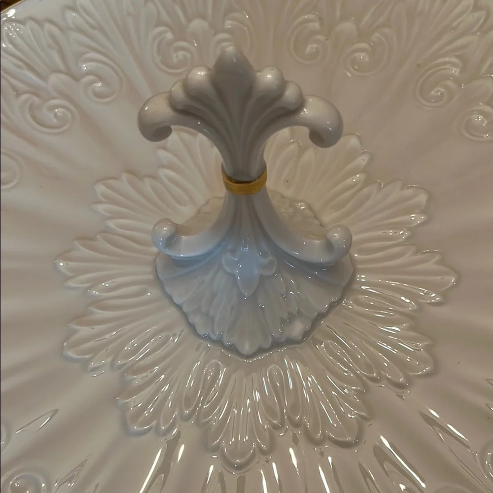 Lenox Cream‎ and Gold Ceramic Serving Platter
